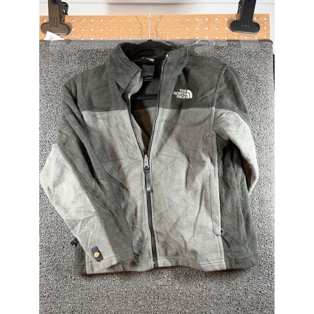 The North Face Fleece Jacket Boys Size S 7/8 Grey Colorblock Full Zip